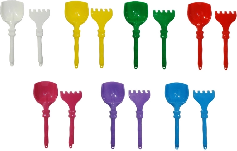 Plastová lopatka a hrábě na písek pro děti