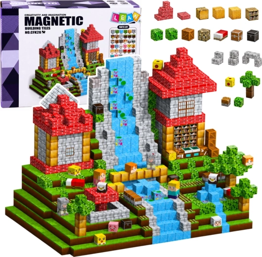Magnetické kostky – pixelové stavební bloky se surovinami 200 dílků