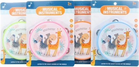 Tamburína se zvířátky 16 cm