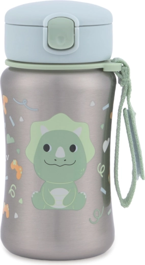 Skip Hop nerezová láhev s brčkem na vodu besties squad dino 350 ml