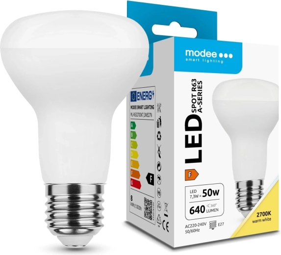 LED bodová žárovka Modee R63 7,3 W E27 640 lm teplá bílá