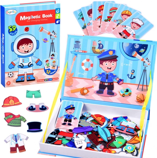 Magnetická kniha skládačka – povolání, 59 dílků