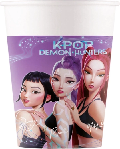 Papírové kelímky Demon hunters K-POP 200 ml (8 ks)
