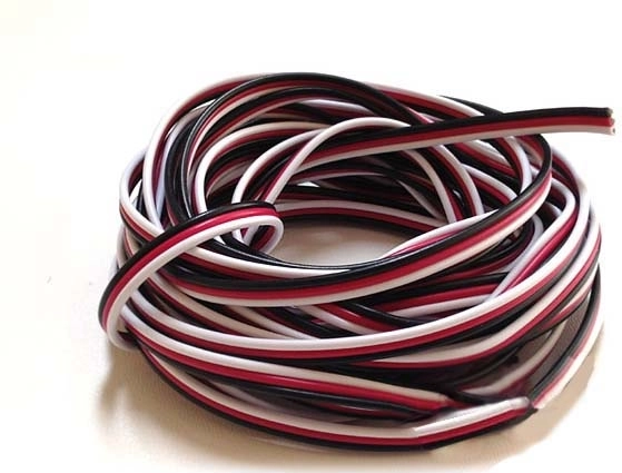Plochý třížilový servo kabel Futaba 3×0,13 mm² - 1 m