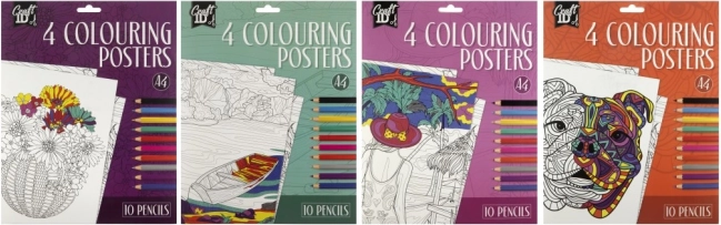 Sada vymalovánkových plakátů Craft ID s pastelkami