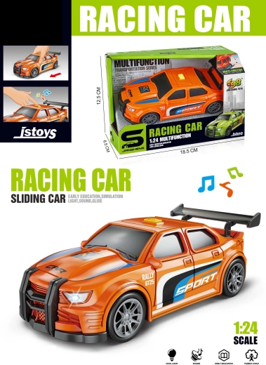 Závodní auto s efekty 16 cm – oranžové