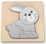 Dřevěné puzzle králík BABU