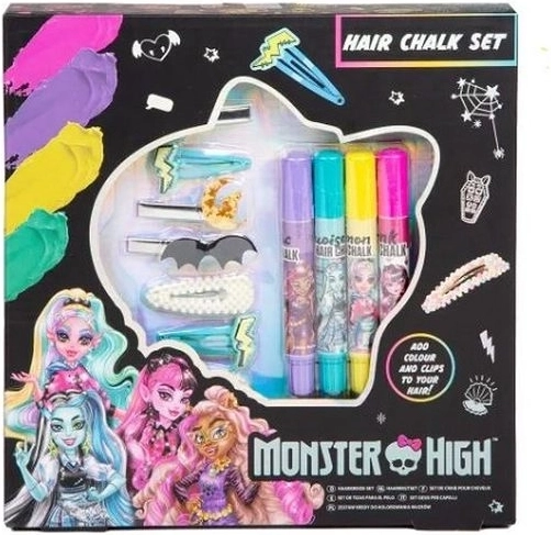 Monster High křídy na vlasy – sada se sponkami