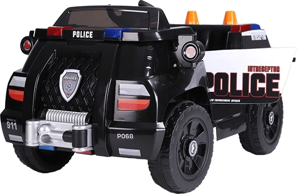 Dětské elektrické policejní autíčko JiaJia Cars, černé, 12 V 4 Ah