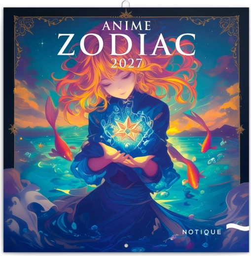 Poznámkový kalendář Anime Zodiac 2027, 30 × 30 cm