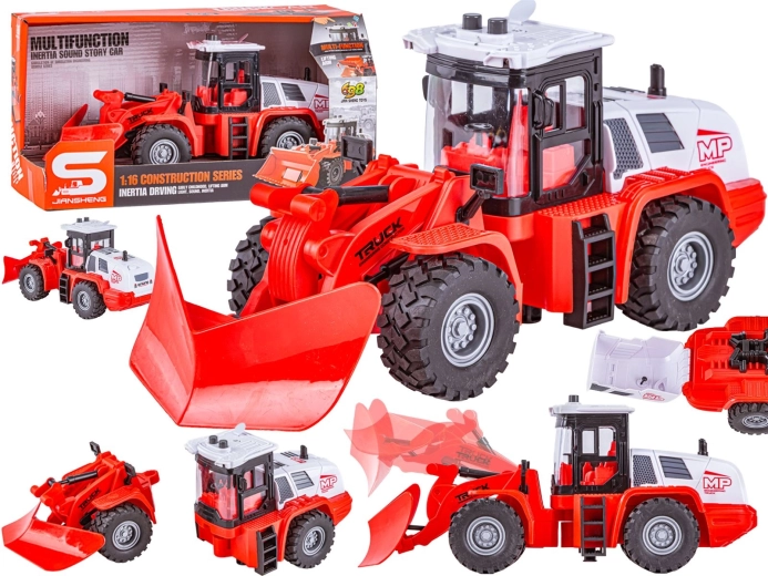 Multifunkční sněhový pluh (traktor) 1:16 se světlem a zvukem - 1 kus