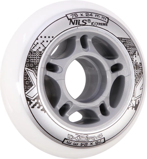 Kolečka NILS EXTREME PU 76 × 24 bílé (sada 4 ks)