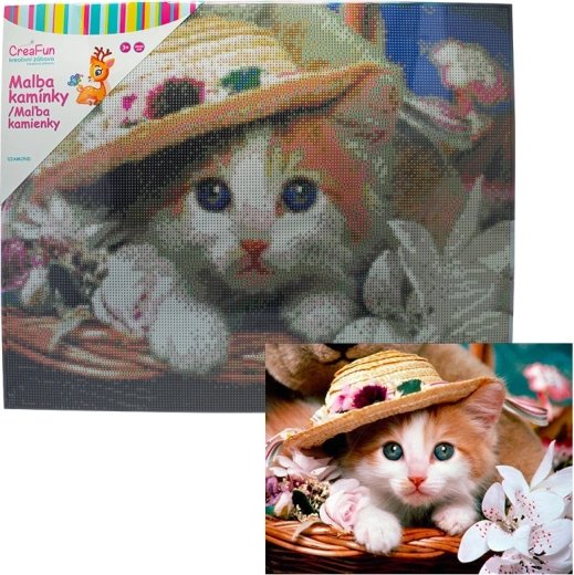Diamantové malování – nevinné koťátko 40 × 50 cm