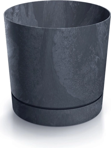 Květináč Tubo P betonový efekt 33,8 cm antracit