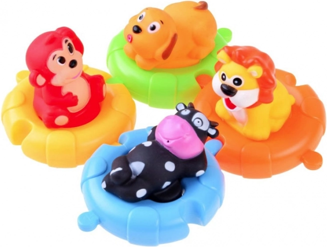 Gumová zvířátka na plovoucích puzzlích