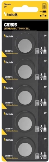 Technik Platinum lithiová knoflíková baterie CR1616 3 V, balení 5 ks