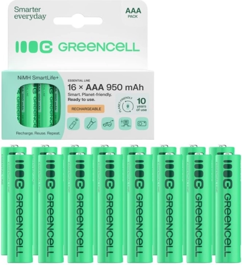 Green Cell nabíjecí baterie AAA (HR03) 950 mAh 16 ks