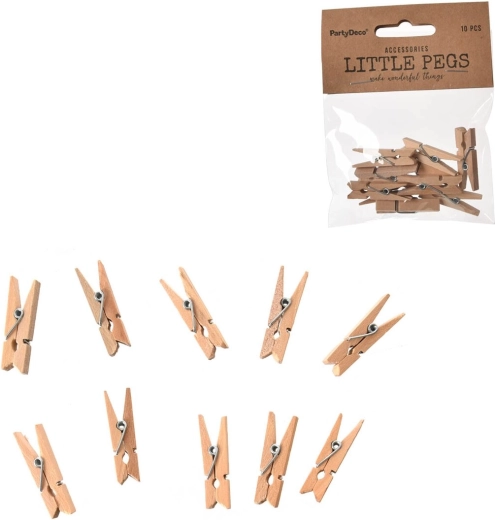 Mini dřevěné kolíčky hnědé 3,5 cm (10 ks)