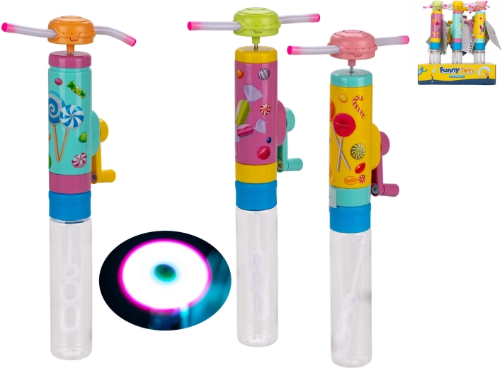 Bublifuk s vrtulkou na baterie a světlem