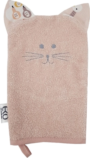 EKO bavlněná žínka s oušky Cat rose pink 20 × 15 cm