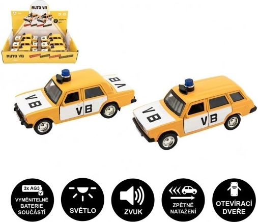 Policejní auto VB Lada na zpětné natažení se světlem a zvukem