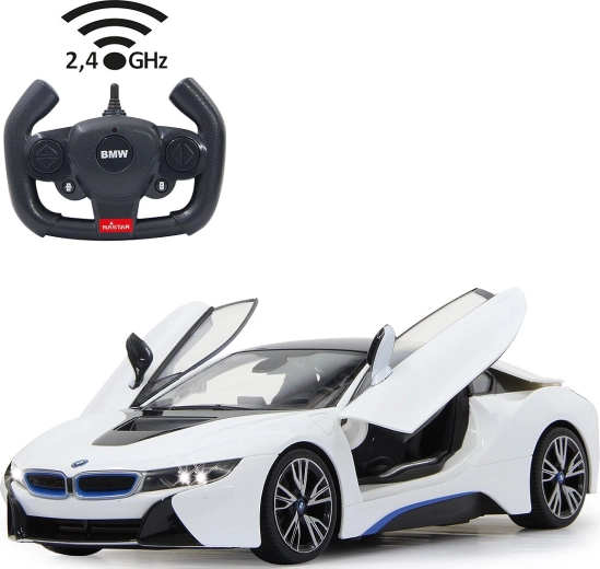Jamara BMW i8 dálkově ovládané auto 1:14 bílé 2,4 GHz s otevíráním dveří