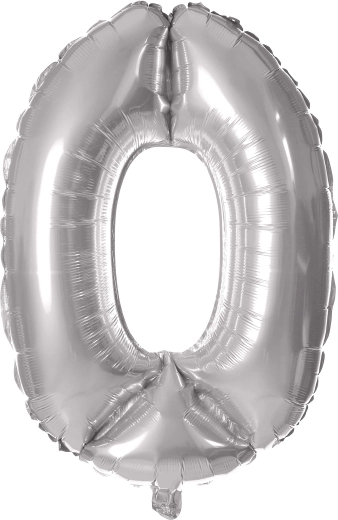 Fóliový balónek číslice 0 30 cm stříbrný TORO