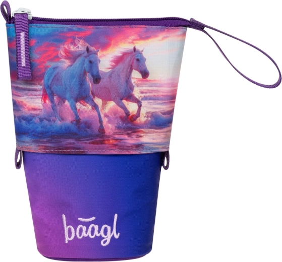 Baagl školní penál Pastelkovník Koně Srdce GRS