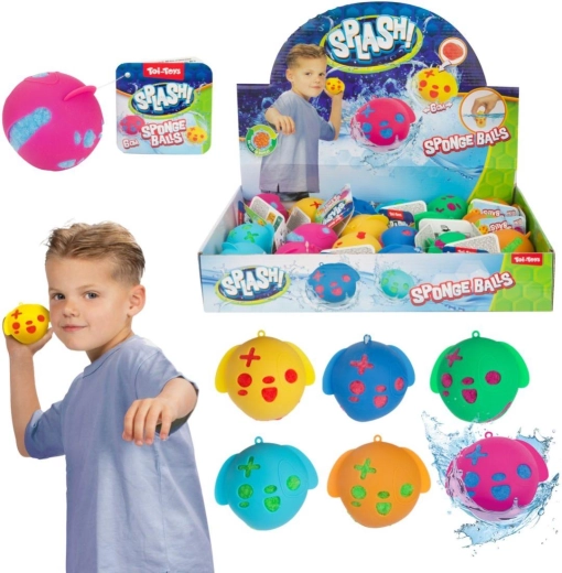 Měkký vodní míček z houby 6 cm – mix barev