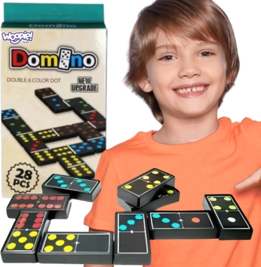 WOOPIE Barevné domino pro celou rodinu, 28 dílků
