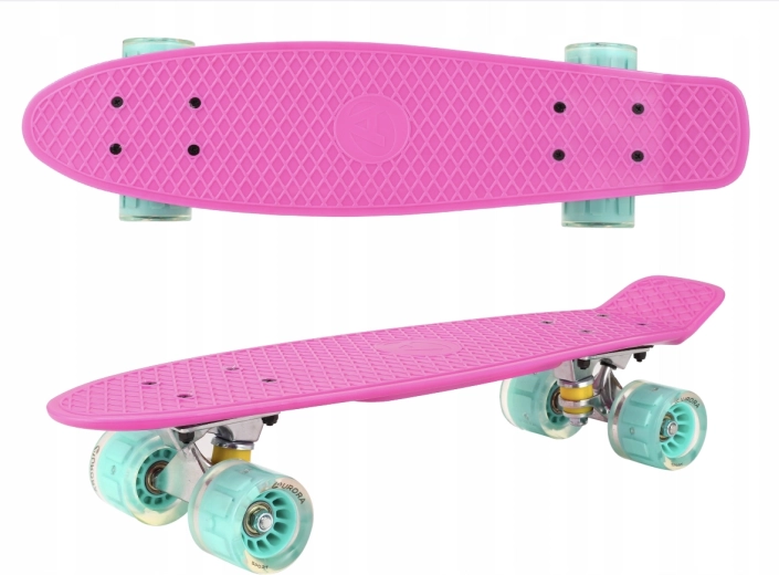 Plastikový penny board se svítícími kolečky Pink Mint