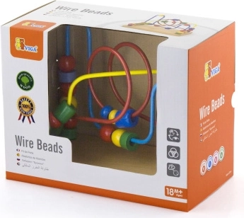 Dřevěný korálkový labyrint pro děti