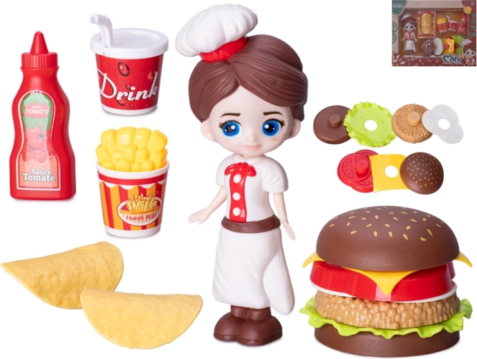 Panenka kuchařka 15 cm s doplňky