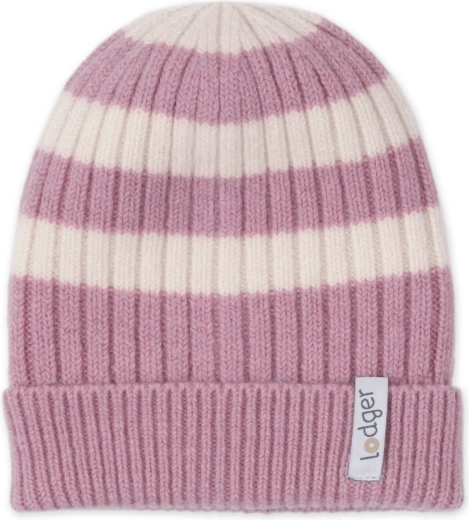 Lodger merino čepice Stripe mauve 0–3 měsíce