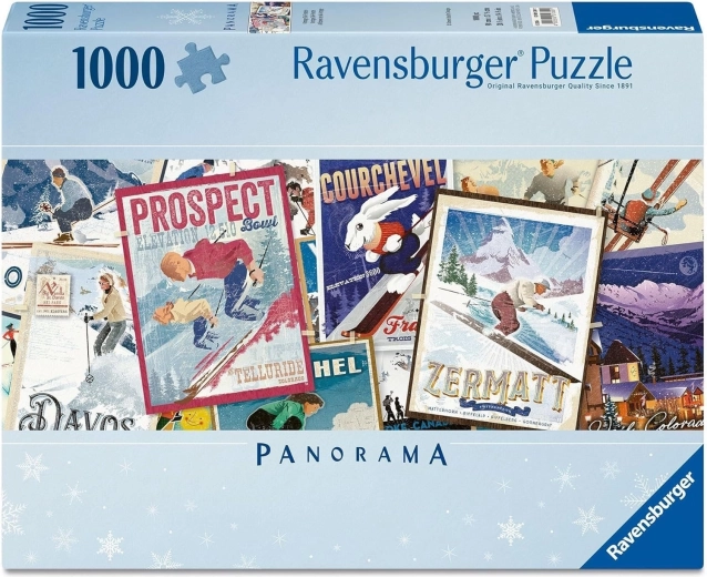 Ravensburger panoramatické puzzle Staré lyžařské plakáty 1000 dílků