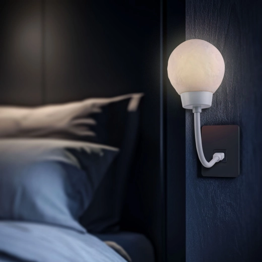 Noční měsíční lampa s teplým bílým světlem USB