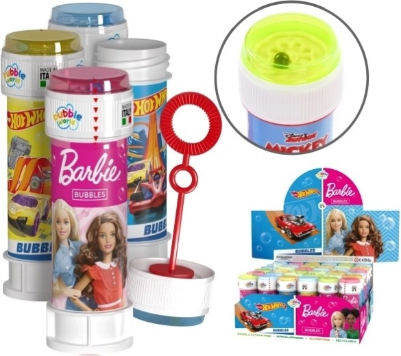 Bublifuk Mattel Barbie a Hot Wheels 60 ml display 36 ks