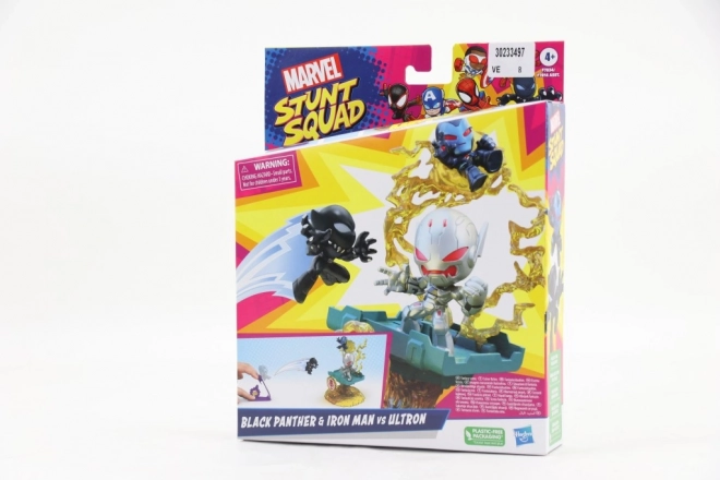 figurka marvel stunt squad — iron man, black panther a ultron