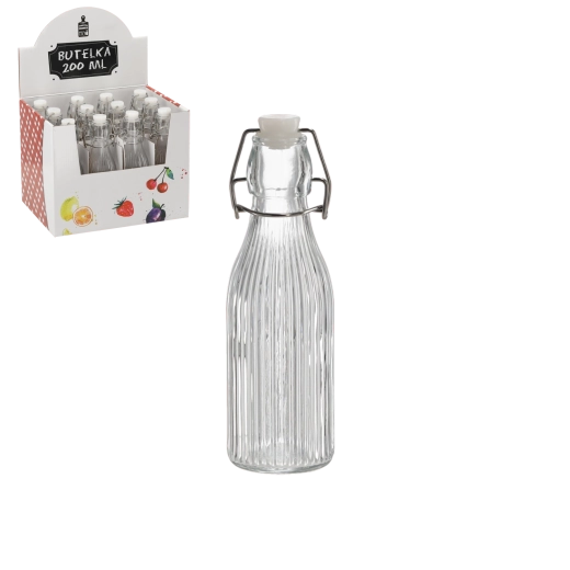 Kulatá lahvička 200 ml s mechanickým uzávěrem (12 ks)