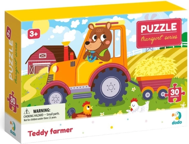 Puzzle DODO doprava: farmář teddy, 30 dílků