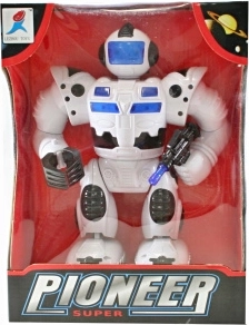 robotický hračka na baterie s chůzí, světly a zvuky