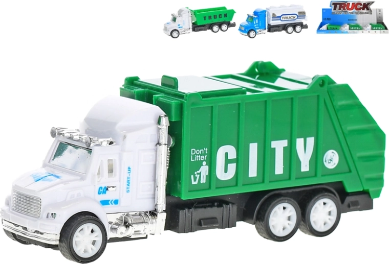 Nákladní auto na setrvačník 12,5 cm – sklápěčka, popeláři, cisterna