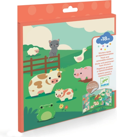 Přemístitelné samolepky – zvířata na farmě DJECO