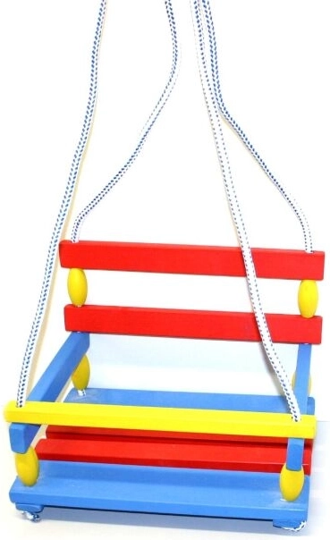 Dřevěná barevná houpačka se zábranou