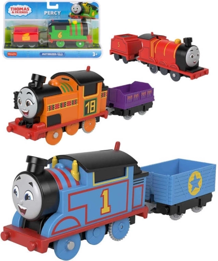Fisher-Price Mašinka Tomáš motorová lokomotiva na baterie s vagónkem - 1 kus