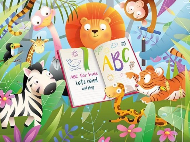 Dřevěné puzzle Lesní škola 100 dílků