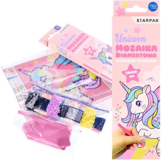 Diamantová mozaika jednorožec - 1 kus