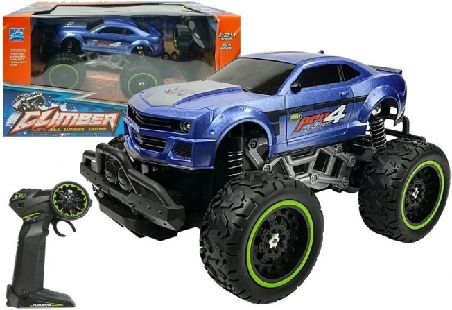 RC terénní auto s vysokými koly 1:24 – Modrá