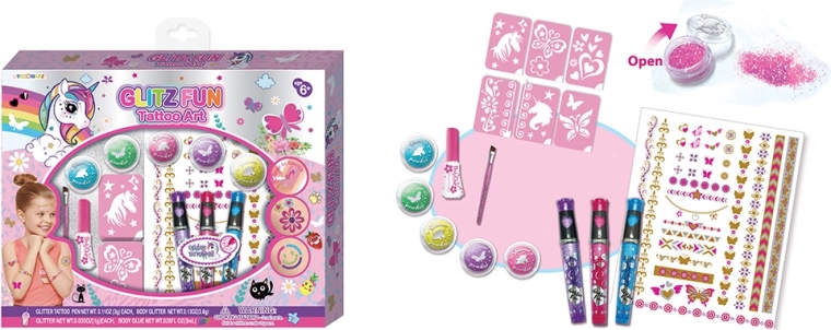 Velká sada dočasných tetování na tělo Gliz Fun