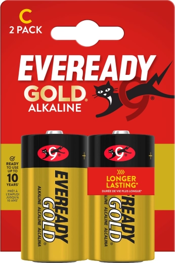 Alkalické baterie ENERGIZER Eveready Gold C (LR14) 1,5 V – 2 ks